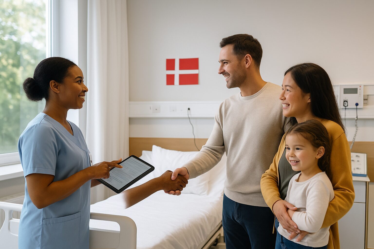 A doctor explaining a diagnosis to an international patient